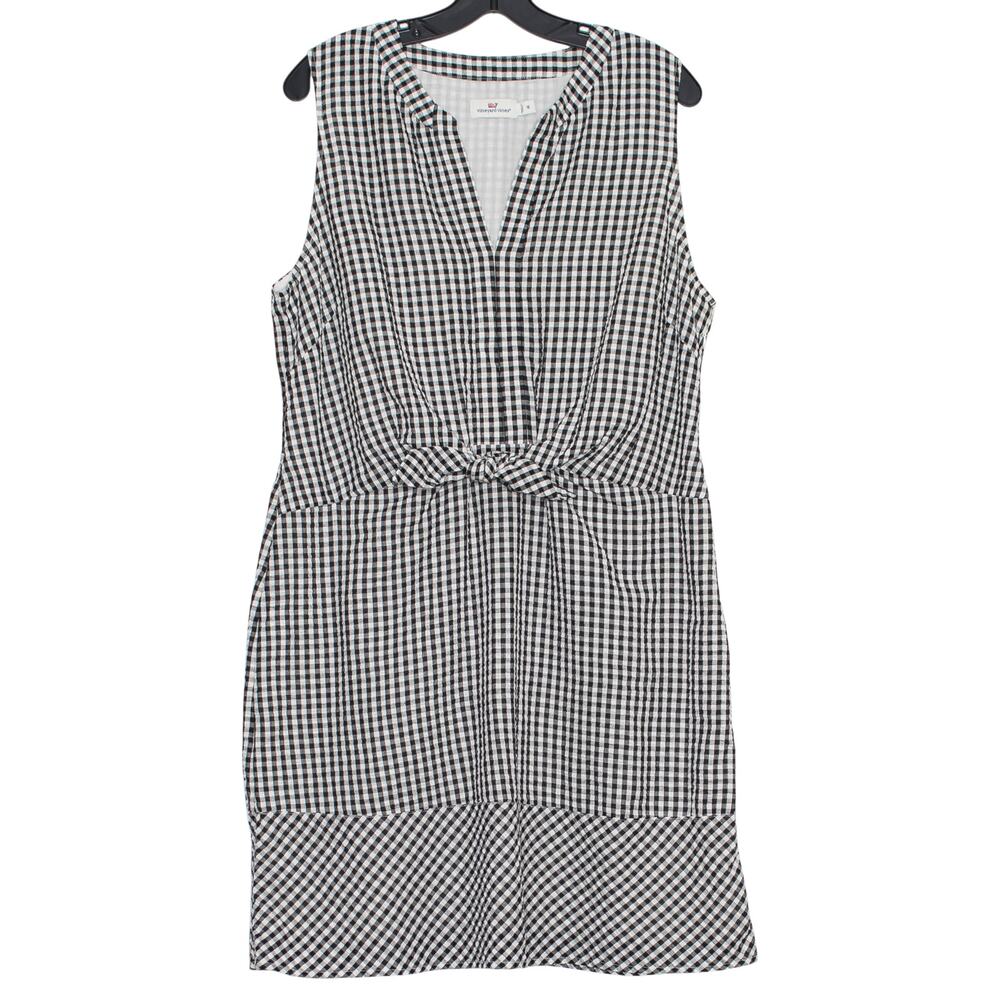 Vineyard Vines Gingham Seersucker Sundress Black White Preppy Coastal Summer 16